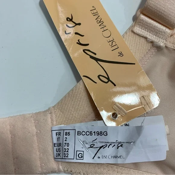 Lise Charmel Rose Lace Unpadded 3-Part Full Figure Bra 32G NWT - Picture 7 of 15